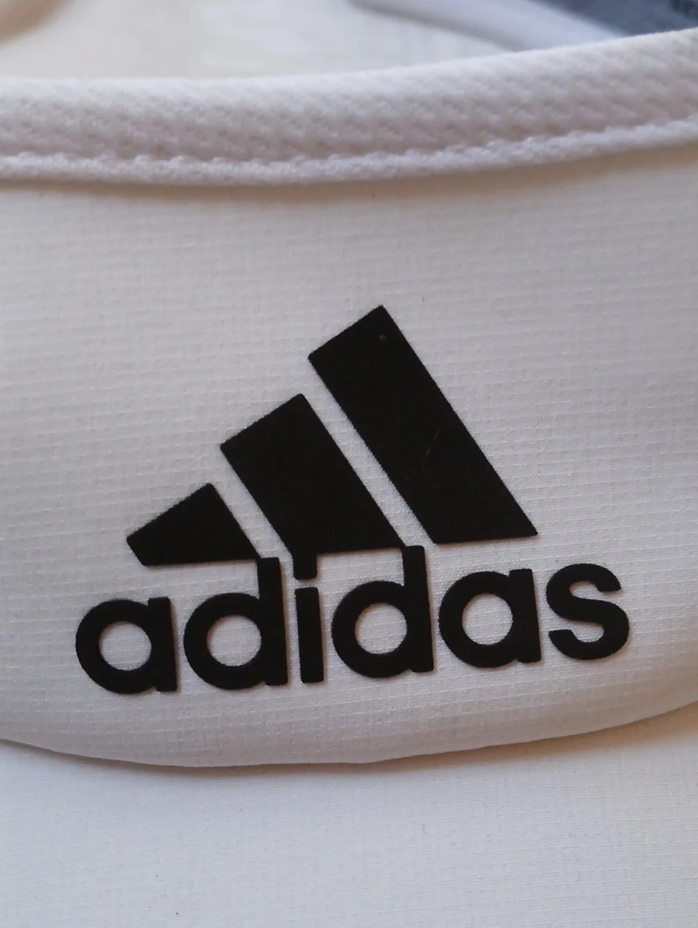 Adidas White Gray Aeroready Adjustable Visor Black Logo Hat